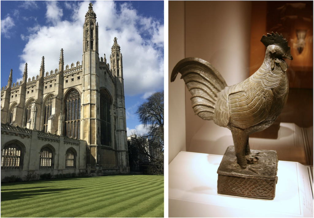 劍橋大學將歸還殖民時期掠奪自非洲的青銅雄雞塑像（圖／Cambridge Univ：Needpix、青銅雄雞：cliff1066／CC BY 2.0）