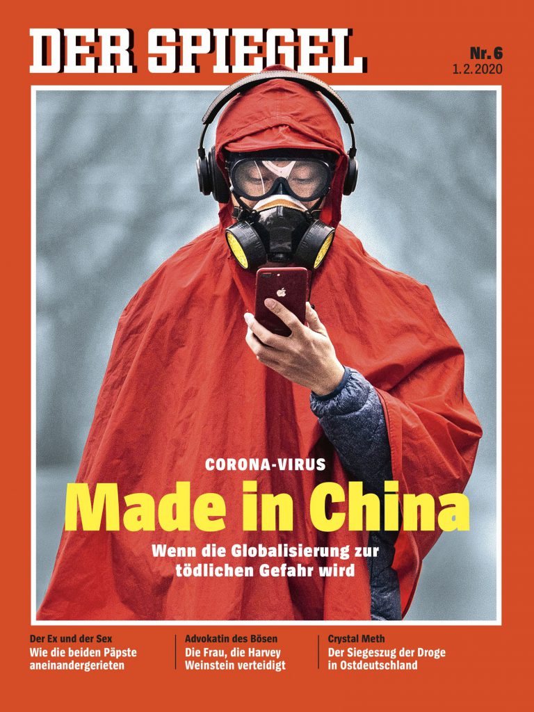 德國《明鏡》封面標題為「Made in China——當全球化成為致命危機」（圖／DER SPIEGEL issue 6/2020 (February 1st, 2020)）