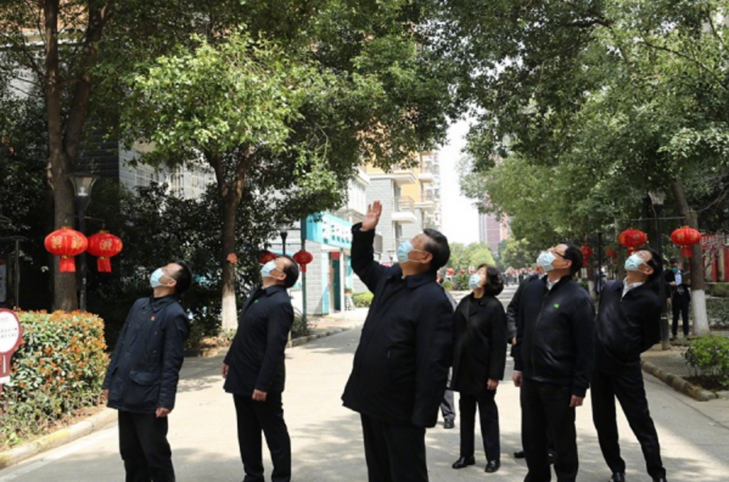 習近平在武漢視察疫情（圖／吉林省紀委）