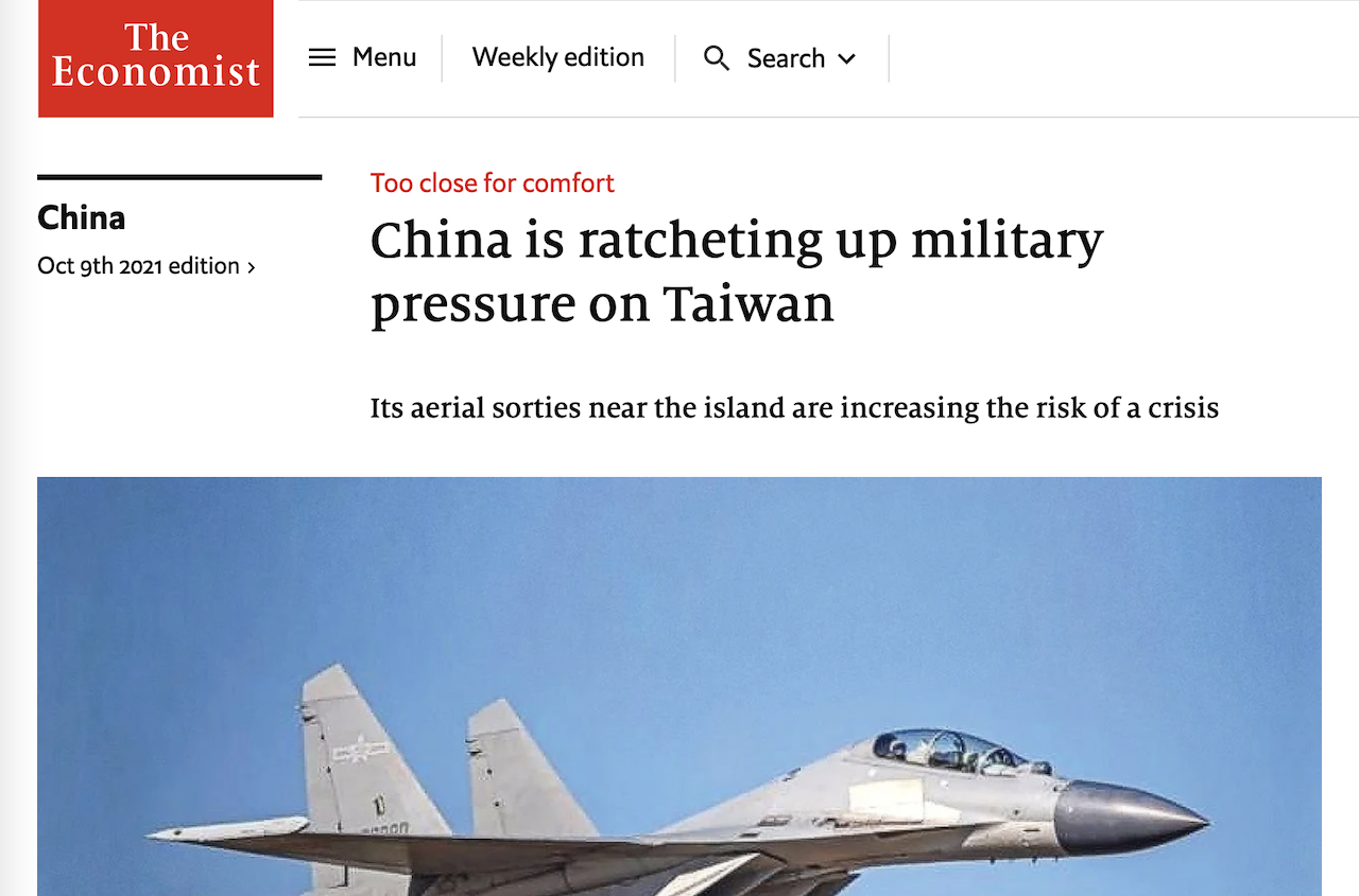 經濟學人：​中國加碼對台軍事壓力