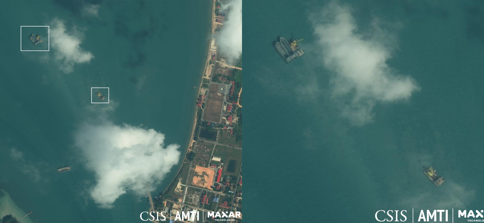 人在做、衛星在看：中國又在柬埔寨雲壤續建深水港