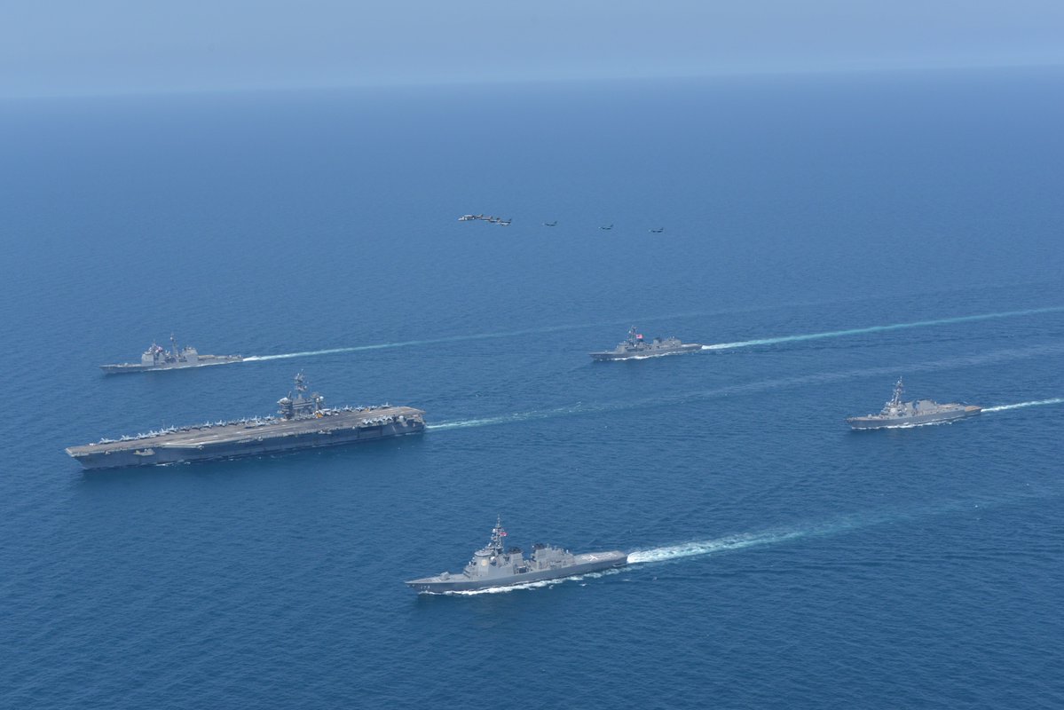 警告北韓、俄羅斯？美航母打擊群睽違4年再進入日本海與日聯合軍演