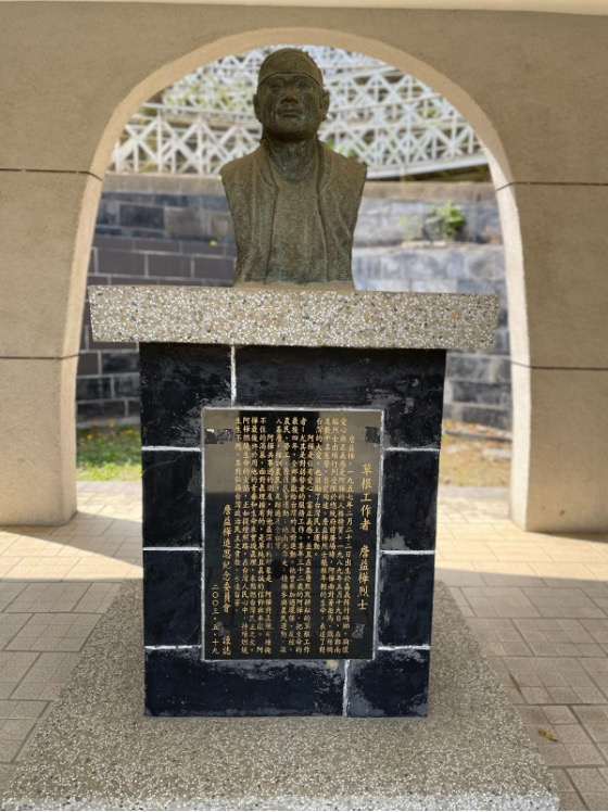 竹崎公園內詹益樺的銅像。/圖:陳竹奇提供